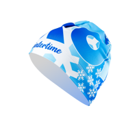 Zimná športová čiapka GEKON® ❤ Wintertime Blue, materiál Climax® effect wool+ (pohľad na ľavú časť)